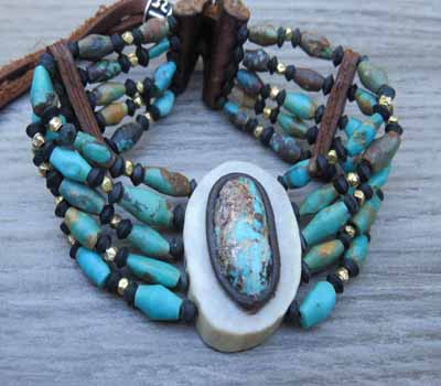 Boulder/Persian Turquoise Multi-Strand Bracelet